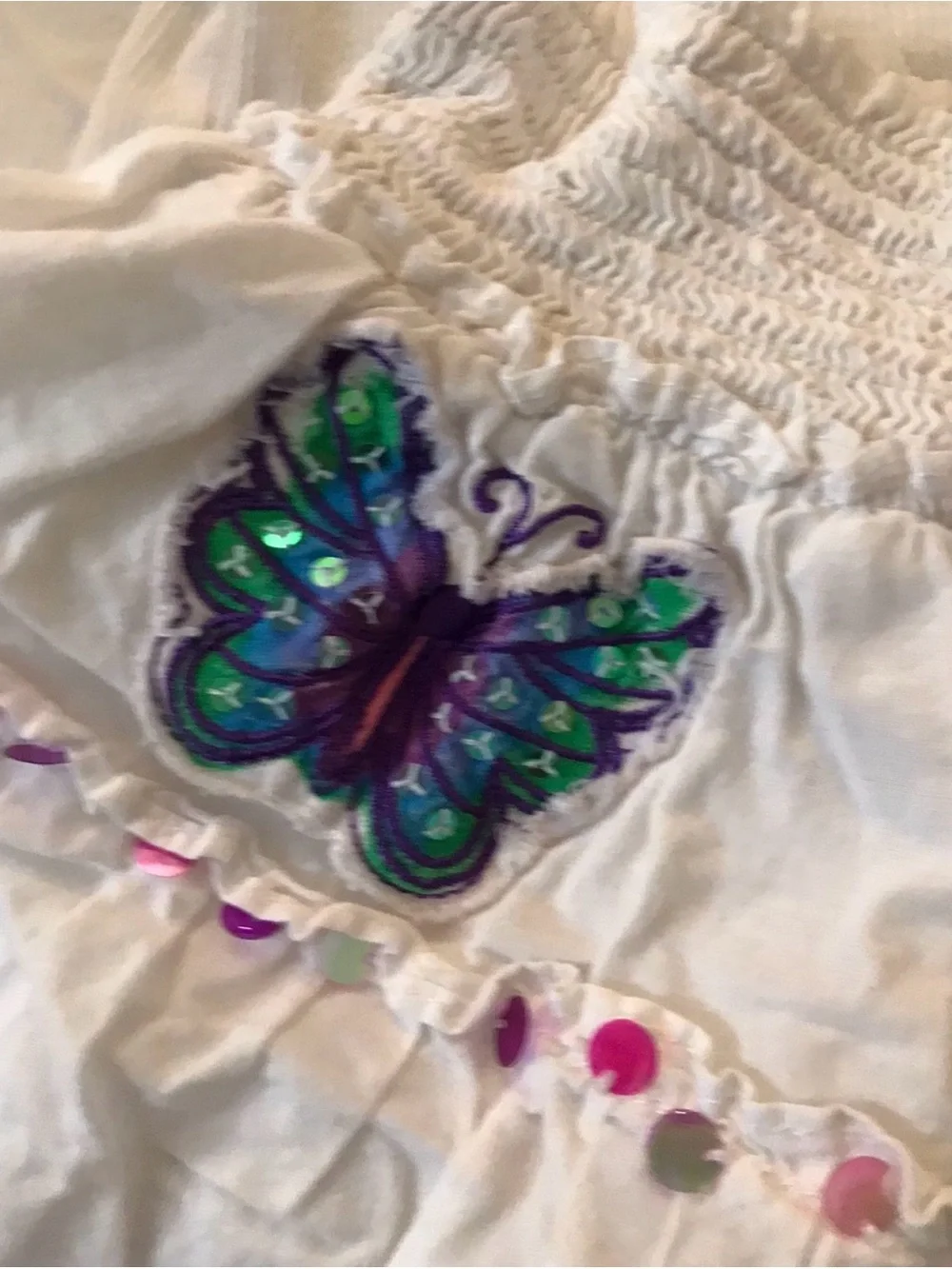Limited Too White Tank Top Sz 10 White Butterfly Ruffle Skirt Girl Sz 6 Outfit